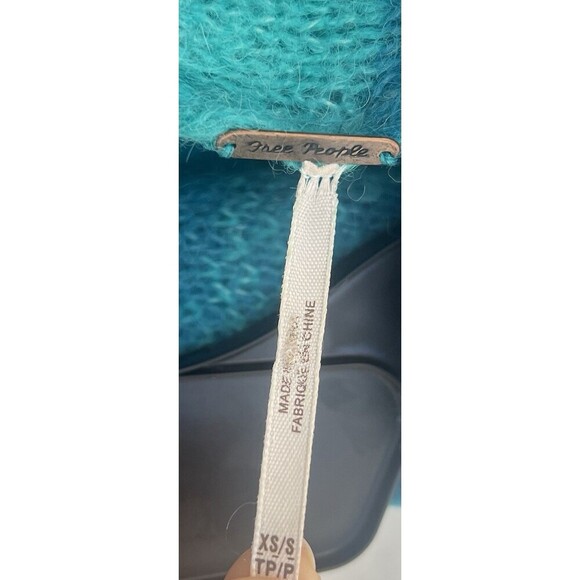 Free People Cloud Kicker Sweater XS S Ombre Blue Cowl Neck Alpaca Blend Balloon - Picture 11 of 12